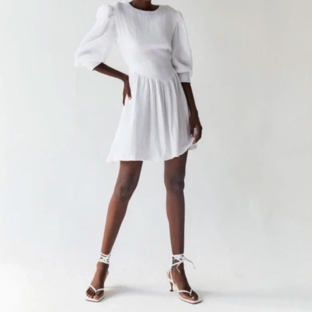 Tach Anker Cotton Mini Dress White XS